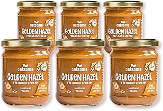 OATSOME® 6er Set Golden Hazel | Feelgood Spread | Vegane Haselnuss-Milchcreme | Geröstete Haselnuss & Bourbon-Vanille | Ohne raffinierten Zucker & Palmöl | Bio & 100% Natürlich | Aufstrich | 6x200g
