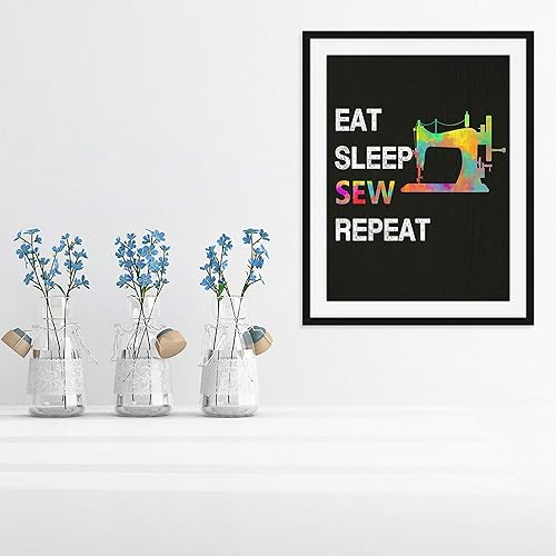 Miniatura 7 de Eat Sleep Sew Repeat Quote Wall Art, 11x14 Unframed Print Poster, Gift for Sewer, Seamstress, Needlecraft Lover, She Shed or Woman Cave Decor