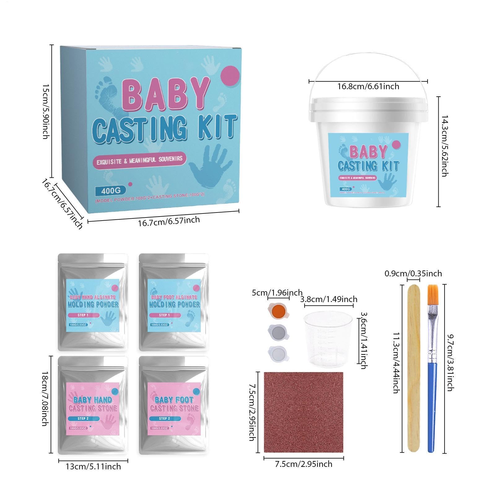 Set di per impronte di mani per bambini, kit di polvere per la creazione di impronte delle mani, per vacanze, compleanni, sala giochi, soggiorno, asilo e feste in famiglia