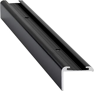 RecPro RV Insert Roof Trim with 3/4" Leg | Black or White Color Options | 92" Length | Aluminum | Made in The USA (2 Trim Pieces, Black)