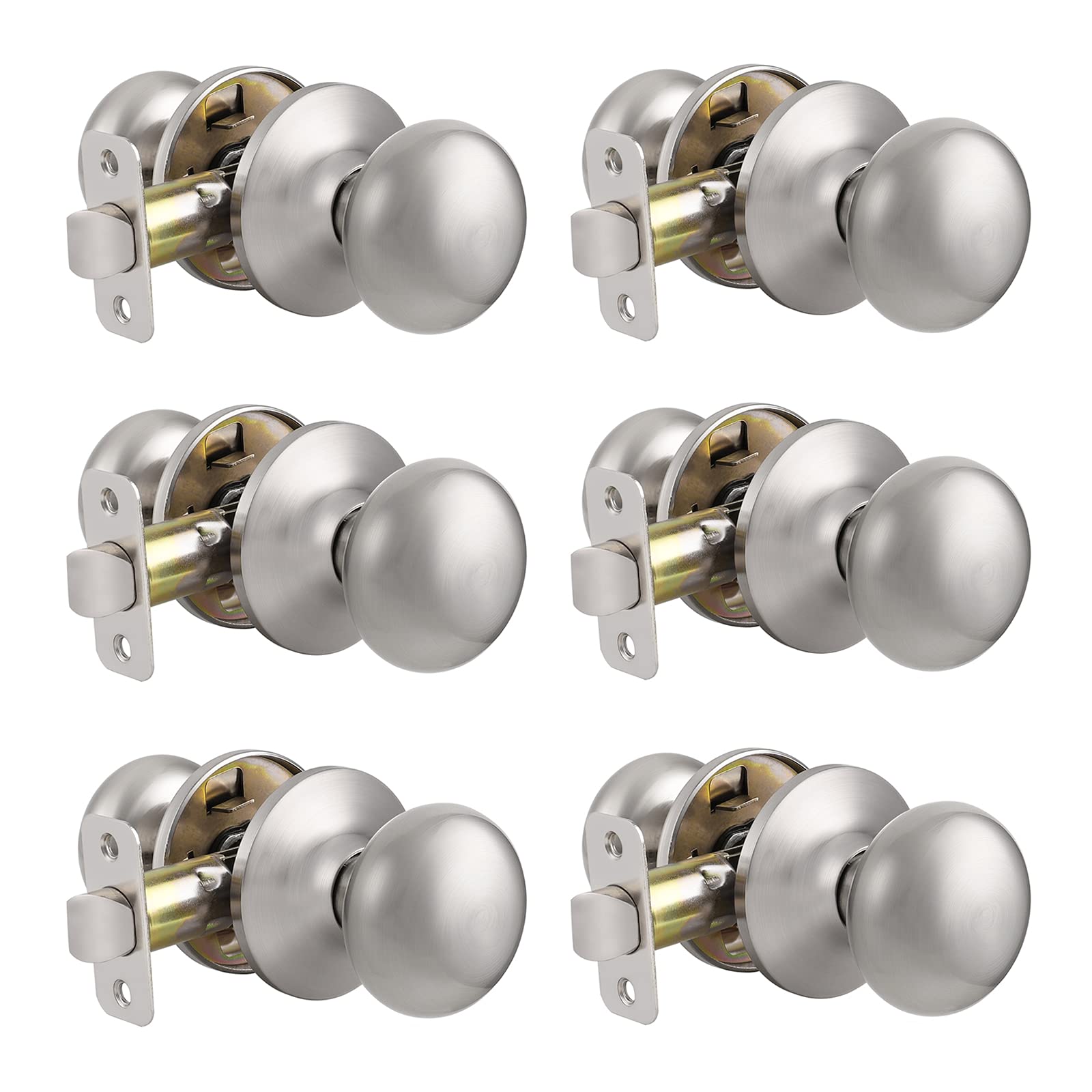 Brushed Nickel Door Knobs - Stainless Steel Interior Passage Knobs -24 Brushed Nickel Door Knobs - Stainless Steel Interior Passage Knobs -24