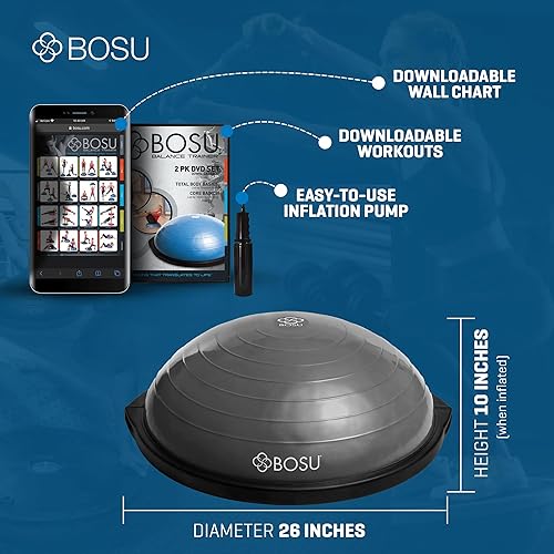 Miniatura 2 de Bosu Equipo de pelota profesional multifuncional para gimnasio en casa con entrenamiento guiado y bomba