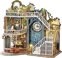 Vista 1 de Lannso - Kit de casa de muñecas en miniatura de bricolaje, kit de casa de muñecas con cubierta a prueba de polvo, casa mágica, mini juguetes de casa