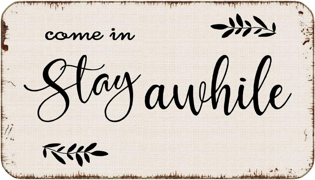 BXFAHZJ Minimalist This is Our Happy Place Farmhouse Door Mat 17x30 Inch Indoor Outdoor Entrance Doormat Decor for Home Farmhouse,Housewarming Gift