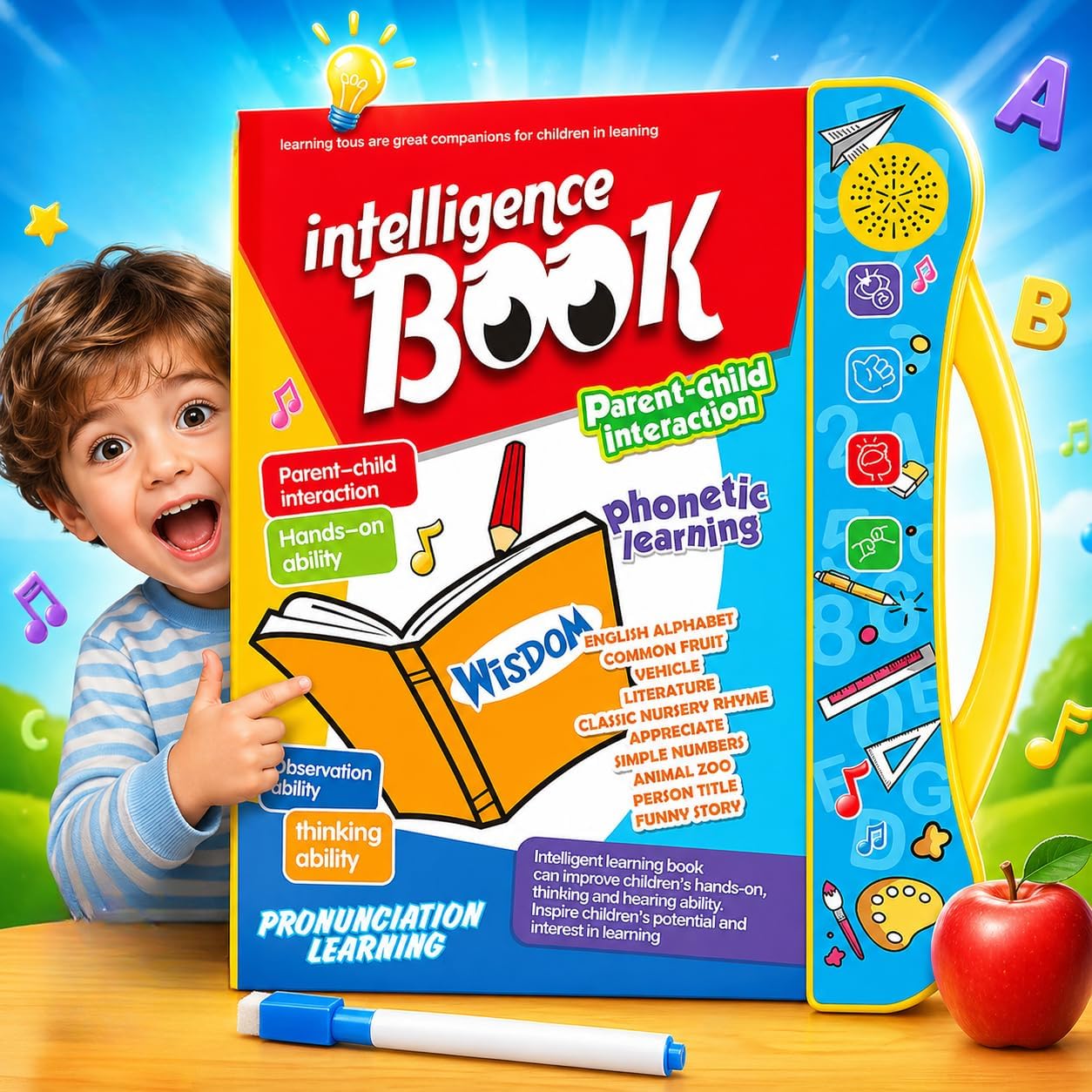 KWICKCLICK Intelligence Sound Book for Kids | Interactive Touch & Learn Educational Toy | Alphabets, Numbers, Shapes, Phonics, Rhymes | Talking Book with Music | Ages 2–7 | Multicolor-picture-14