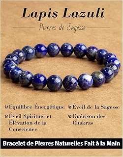 Bracelet Femme Pierre Naturelle Lithotherapie Fait Main de 8 mm, Bracelets Élastique de Yoga en Pierres Semi Précieuse, Cadeaux de Bijoux Créatifs