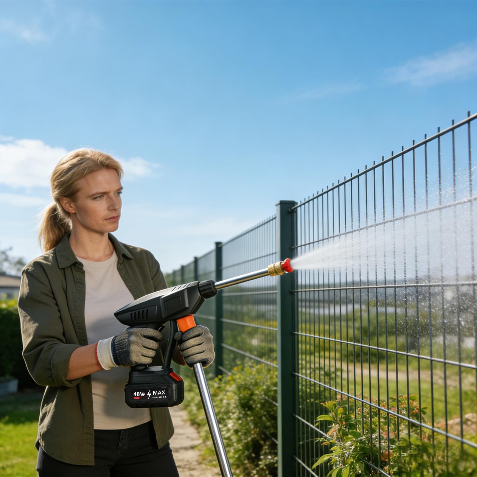 Idropulitrice ad Acqua con Avvolgitubo da 5 m Ricaricabile | Idropulitrice Portatile per Pulizia Per Veicoli, Biciclette, Interni, Esterni, Casa, Mobili, Balcone, Cortile, Giardino,