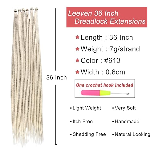 Miniatura 214 de Leeven Extensiones de rastas grises de 40 hebras, de 18 pulgadas, hechas a mano, suaves, de 0.2 in de ancho, extensiones de cabello sintético