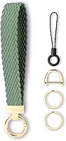 WEESMILEDIRECT Stretchy Keychain Wristlet for Car Keys - Cute Wrist Lanyard with 2 Keyrings & D-Ring for Women Men