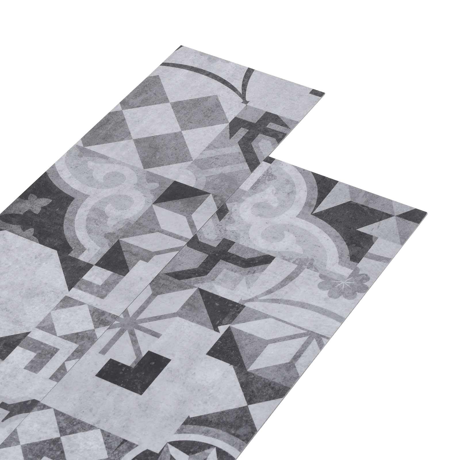 vidaXL Lama de Suelo Autoadhesiva 32 pcs Patrón Gris 4,46 m² PVC, Suelo Moderno, Duradero y Modular: Lamas Autoadhesivas, fácil de Mantener, Mejora tu Espacio Interior