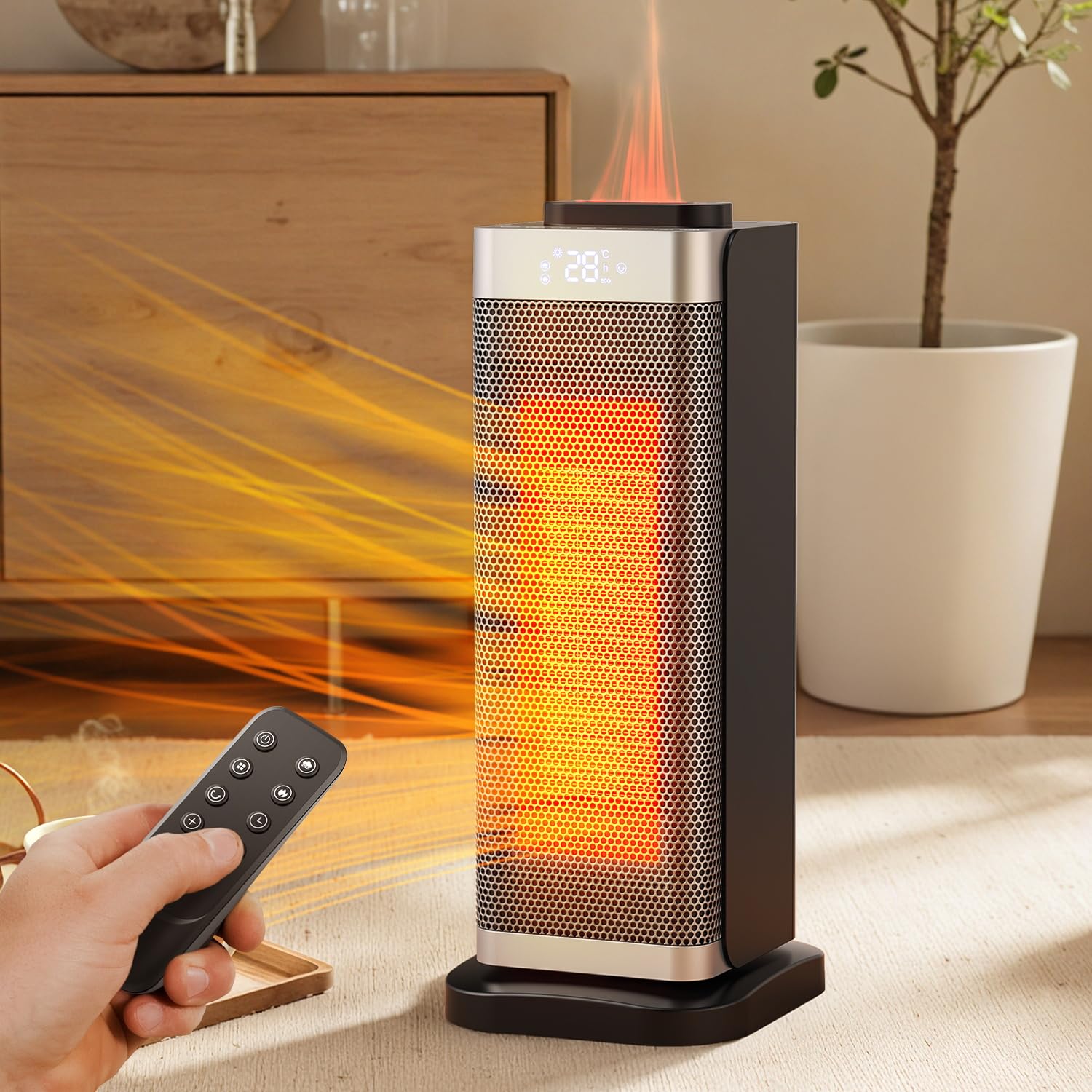 Amazon | 【Amazon.co.jp限定】セラミックヒーター 加湿機能付き