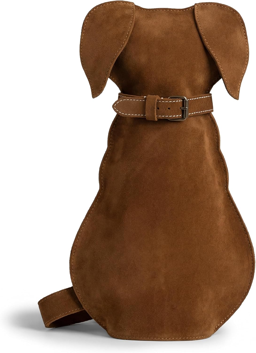 Hide & Play, Dog-Shaped Backpack, Pet Lover Accessory, Crossbody Bag, Travel Backpack, Full Grain Leather, Handmade (Charcoal Black)