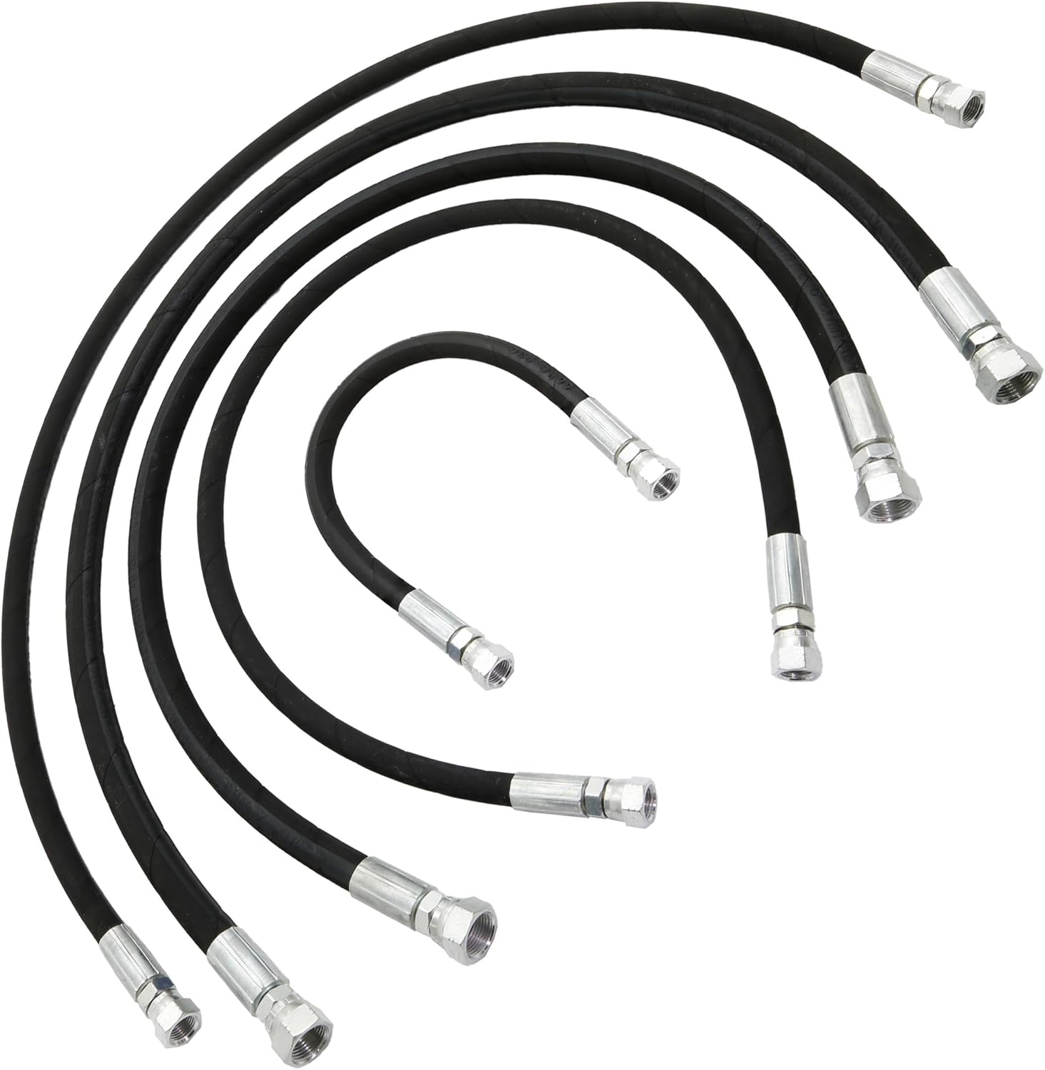 Hydraulic Hose Kit 16" 36" 42" 38" 42" Receiver 1/4'' 3/8'' Fit for Fisher Xtreme V Snowplow, Hose Assembly Replacement Part Pack of 5