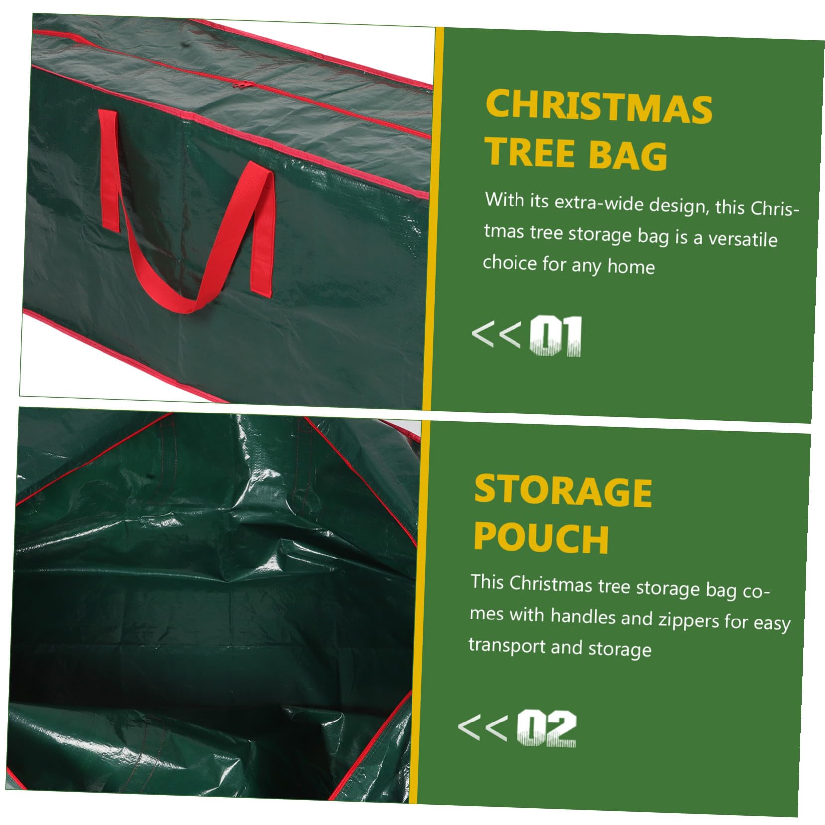 Gatuida Borsa Portaoggetti per Albero di Natale Organizer in Manici Rinforzati Cerniere Doppie Grande Capacità Salvaspazio per Decorazioni Natalizie e Alberi Finti