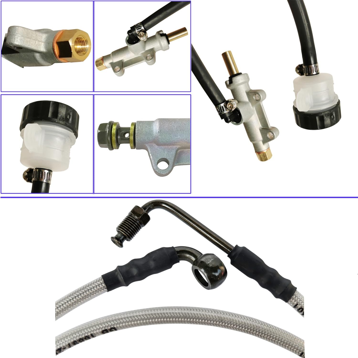 Rear Brake Caliper & Master Cylinder & Brake Hose Line Compatible with Polaris Magnum 500 330 325 X-pedition 425 325 2002-2006 OEM # 1910425 1910311 1910791