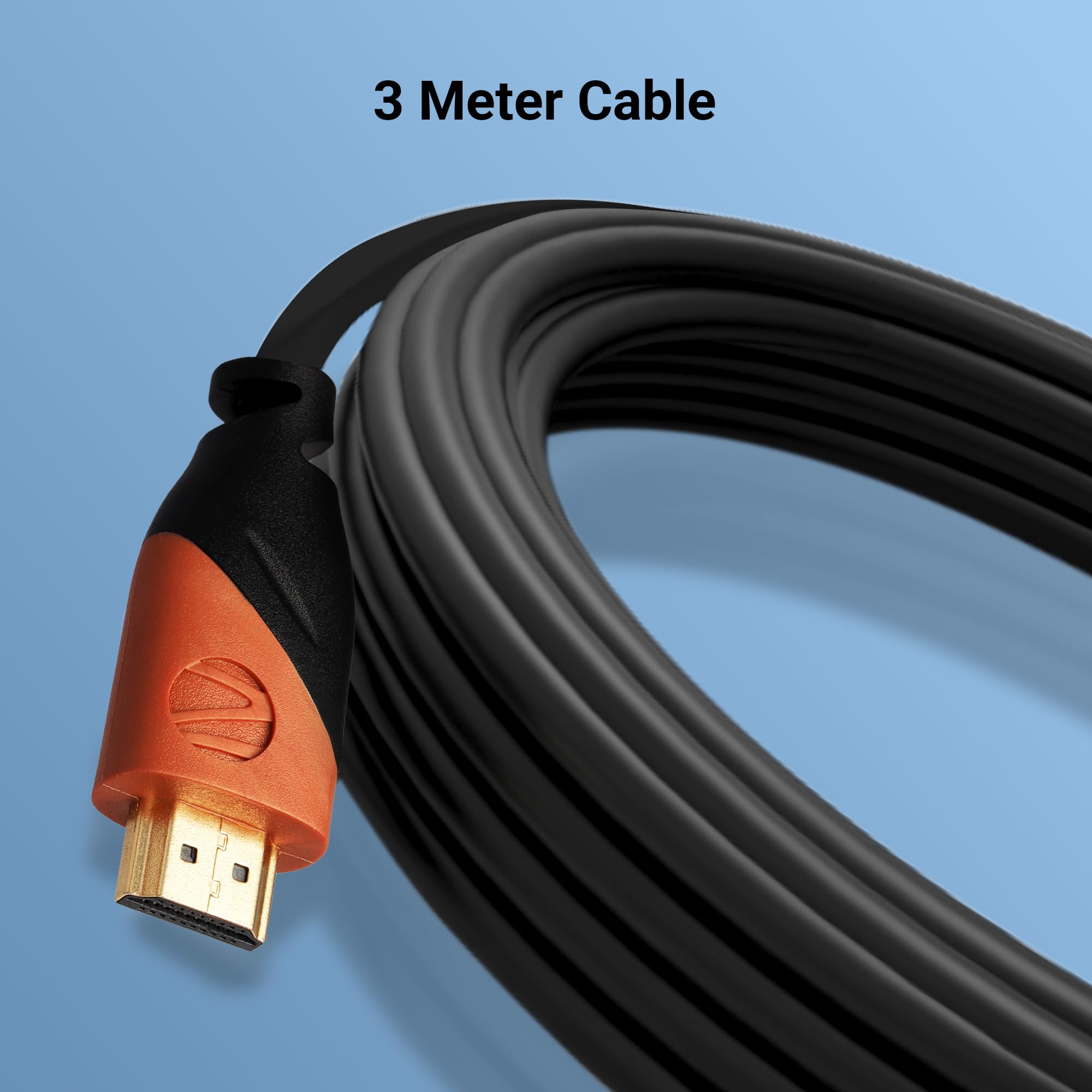 Zebronics HDMI 2.0 Cable with ARC, 4K@60Hz UHD, 3 Meter, 18 Gbps High Speed Data Transmission, Supports 3D, ARC, CEC, 32 Audio Channels, Male-to-Male (HAA3020A) 1