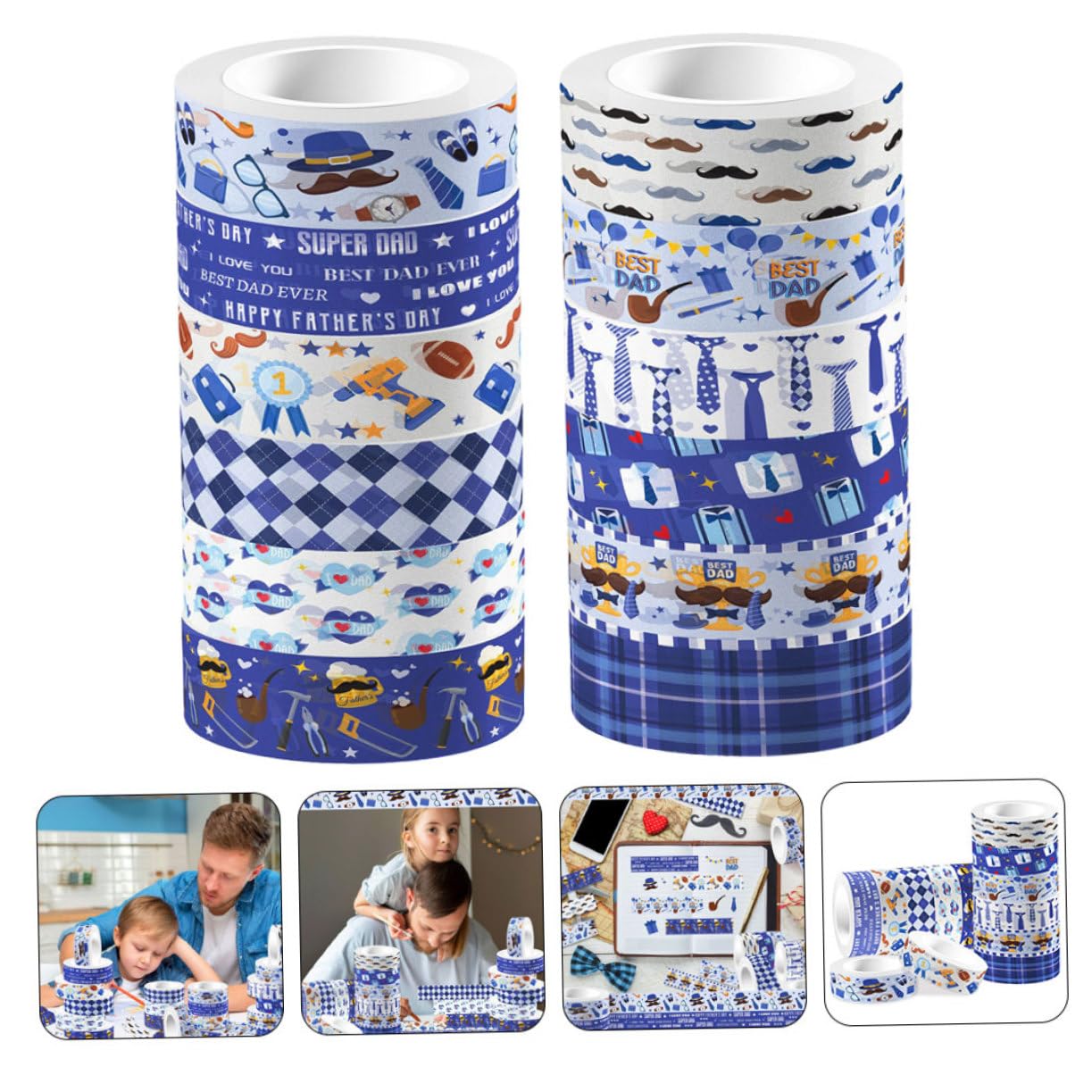 NUOBESTY 48rollos Cinta Washi Para Cinta Autoadhesiva Transparente Para Scrapbooking y Manualidades Del Día Del
