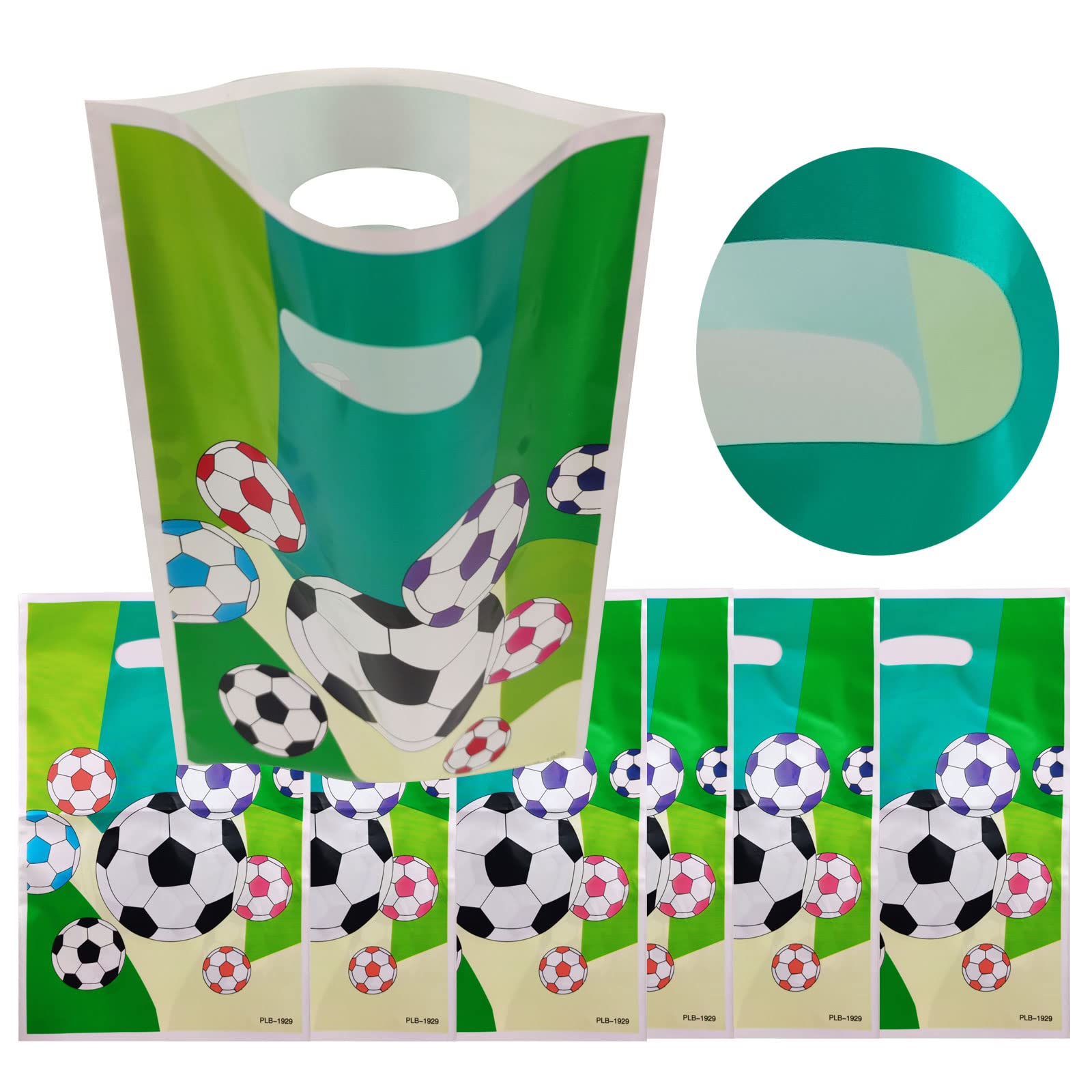 30 Sacchetti Regalo A Tema Calcio - Per Bomboniere Compleanno Bambini, 25,5x16,3 Cm - Foto 2