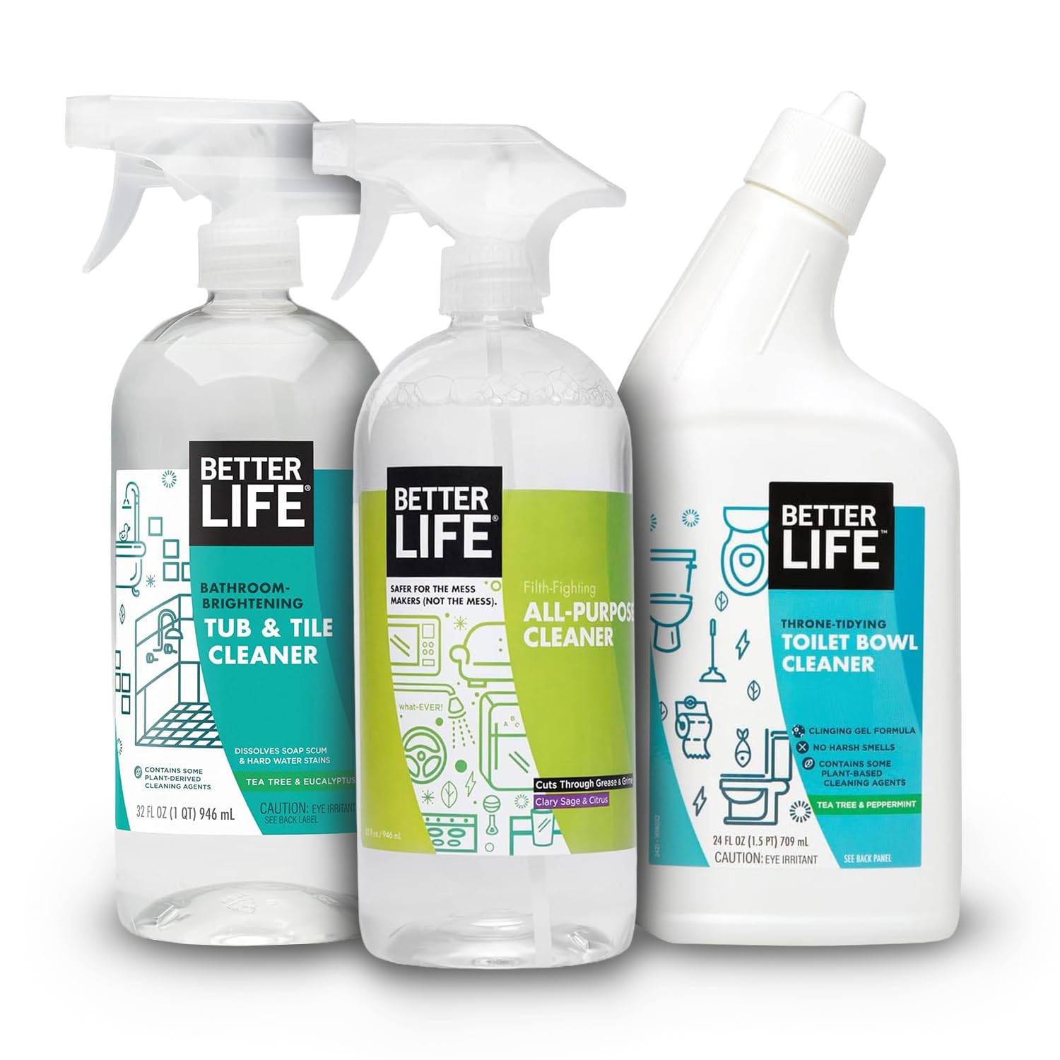 Better Life Bathroom Cleaner 32 Oz 1 Pack All Purpose Cleaner 32 Oz 1 Pack Toilet Bowl Cleaner