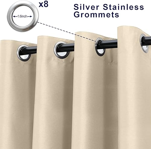 Miniatura 3 de ABCCANOPY Cortinas para exteriores de 54 x 95 pulgadas, impermeables, con bloqueo solar, cortinas de privacidad con ojales para cenador, porche,