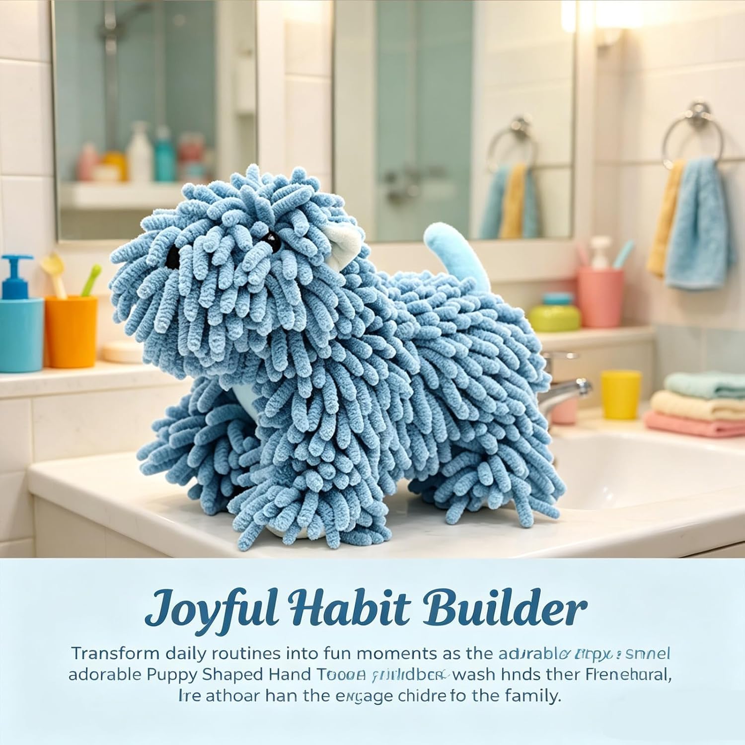 2026 New Puppy Shaped Hand Towel, Soft Puppy Cute Dog Chenille Hand Towel, Decorative Super Absorbent Fuzzy Ball Towels, for Bathroom Kitchen Washstand Sink (4pcs)