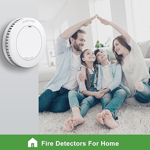 Miniatura 7 de Alarma de incendios Detector de incendios de batería de 10 años de 3.5 pulgadas, diseño mini elegante con botón de pruebasilencioso, alarma de humo