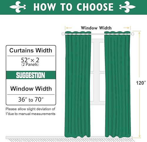 Miniatura 6 de ChrisDowa Cortinas de terciopelo de 120 pulgadas de largo, juego de 2 paneles con aislamiento térmico para oscurecer la habitación, cortinas de