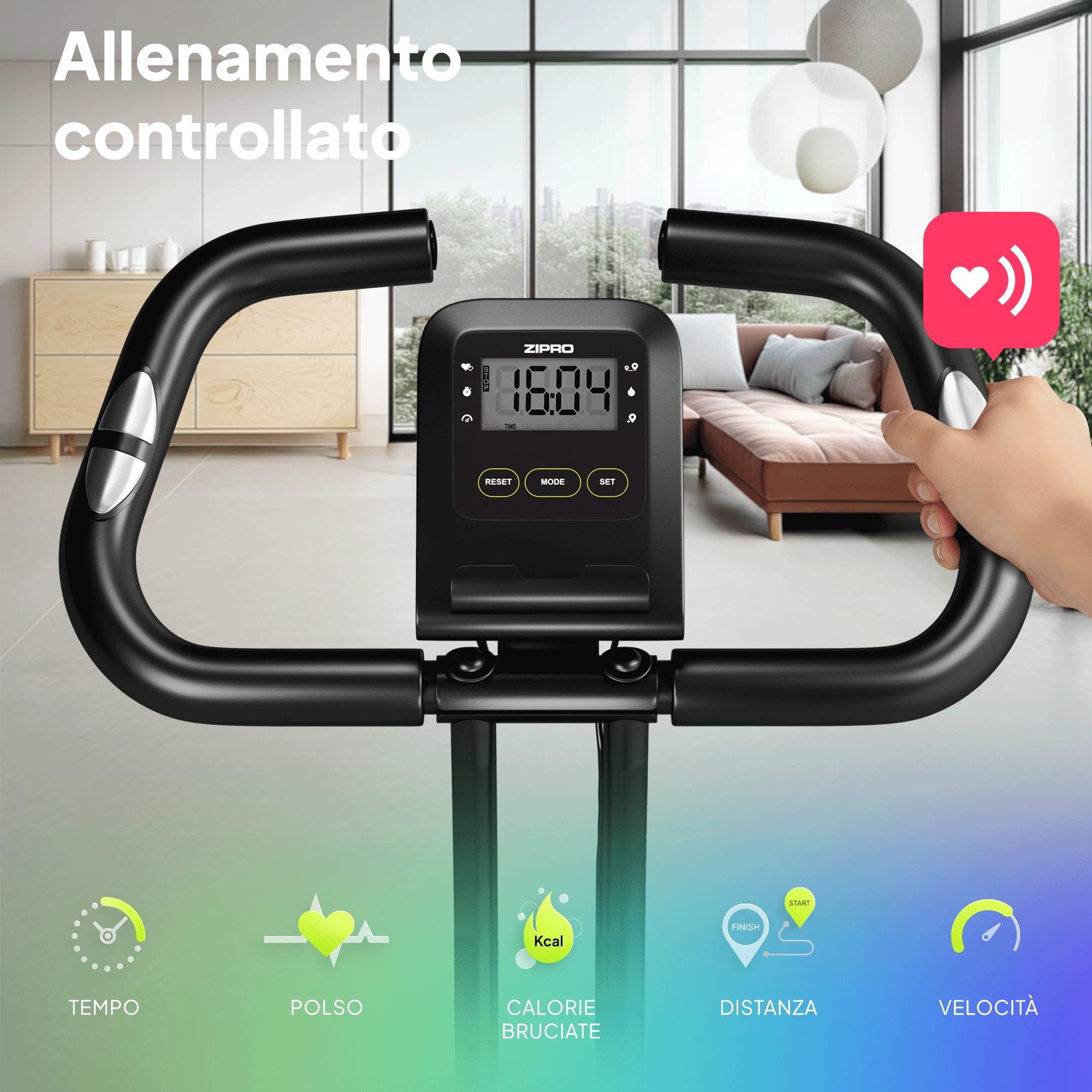ZIPRO Cyclette da Casa Pieghevoliciclette Esercizi Pieghevole Professionale Bike Camera Palesta Bici Salvaspazio Orizzontale Smart Bicicletta Mini Magnetica Ciclet Home - Eclipse X