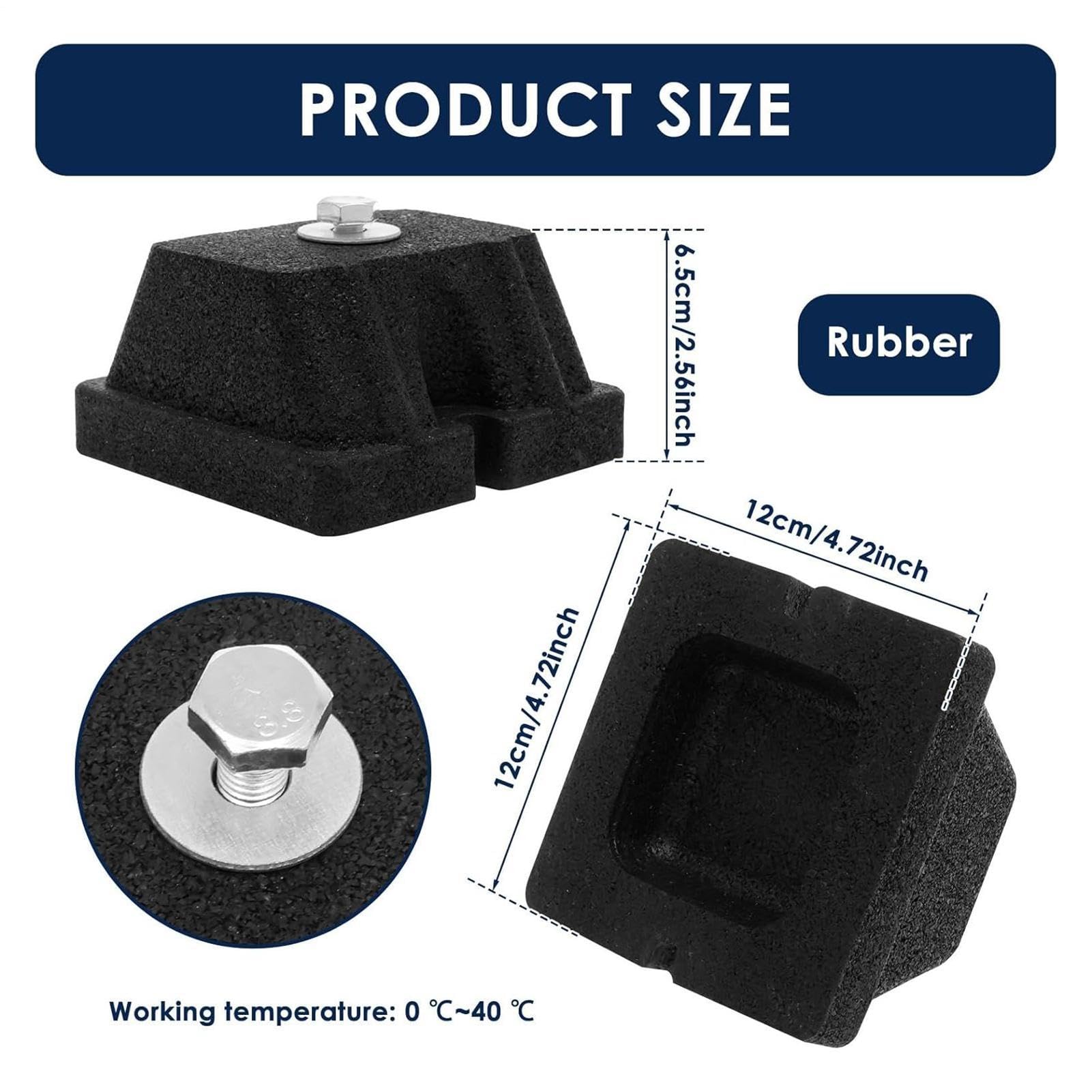 Almohadillas Antivibración Soporte de Montaje Aislante de Goma Resistente | 4 Patas de Goma para Mini Split Para Condensadores Exteriores, Bomba De Calor Y Aire