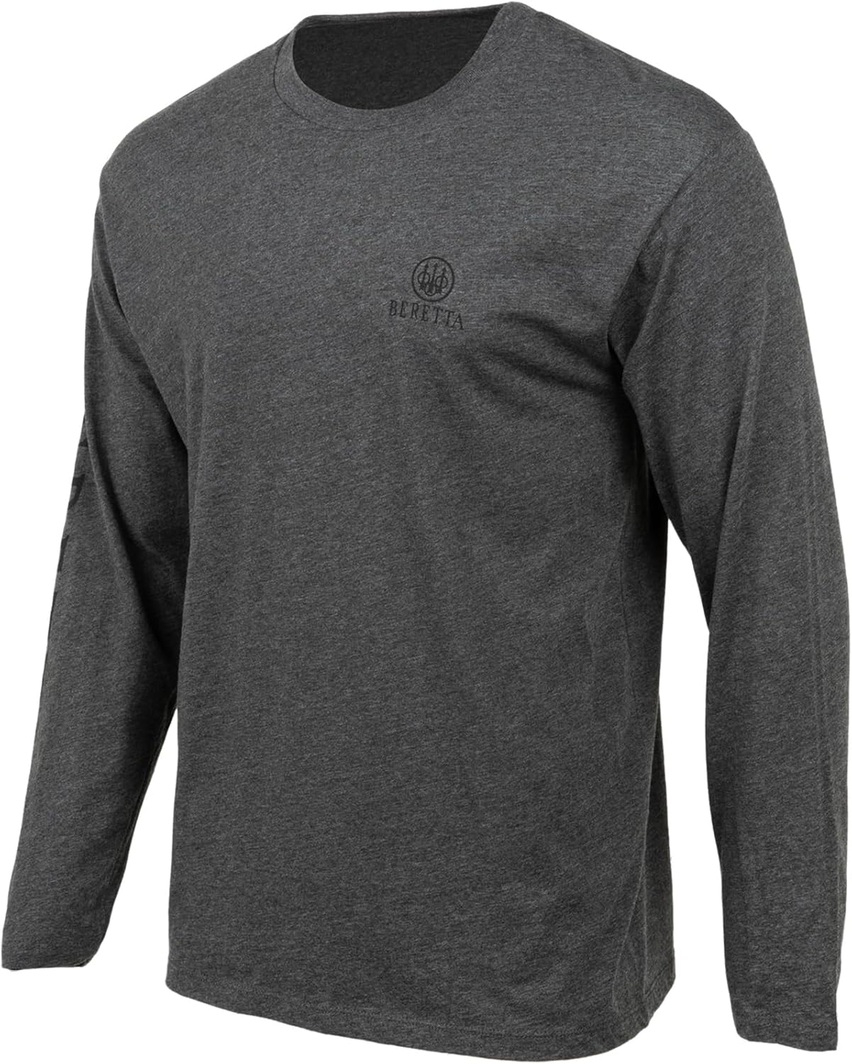 Beretta Men's USA 2.0 Casual Durable Versatile Comfortable Cotton Blend Ribbed Crew Neck Plain Long Sleeve T-Shirt with Logo