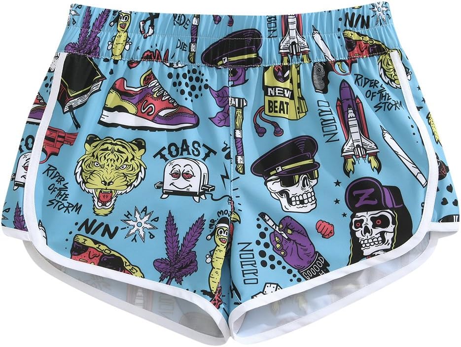 Women Quick Dry 4-Way Stretch Punk Vintage Beach Board Shorts X-Small US 0-2