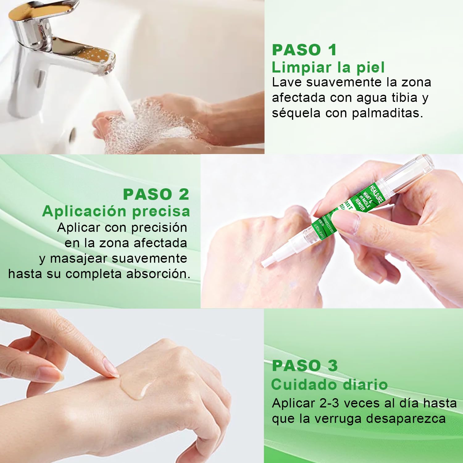 Removedor de verrugas de acción rápida para rostro y cuerpo - Lápiz con ácido salicílico y pincel de precisión | Fórmula suave para eliminar verrugas, tamaño viaje (4ml)
