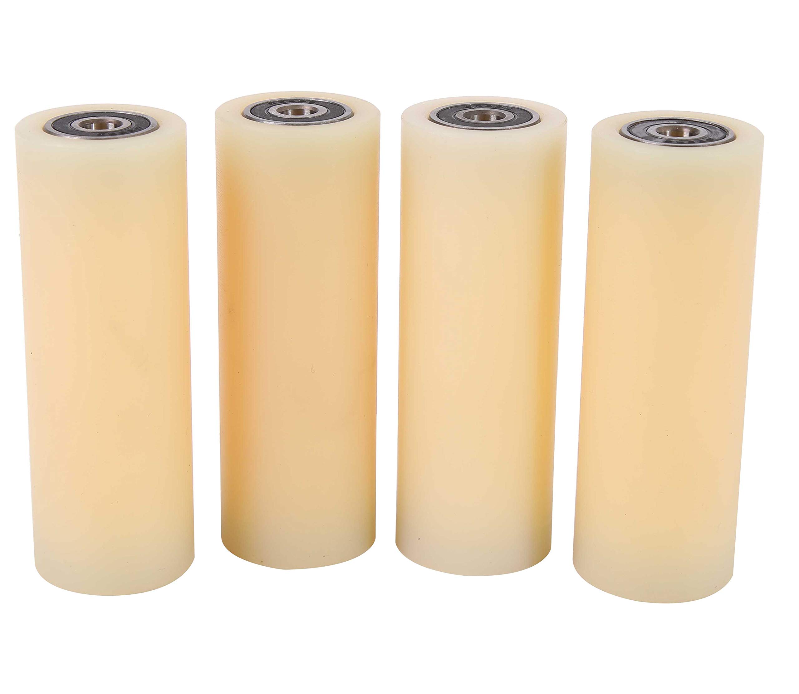 Set di 4 ruote con cuscinetti a sfera – Ruote in nylon e poliammide per transpallet – Ruote 40 – 100 – 100 – 10 – Cuscinetto lavorato con precisione