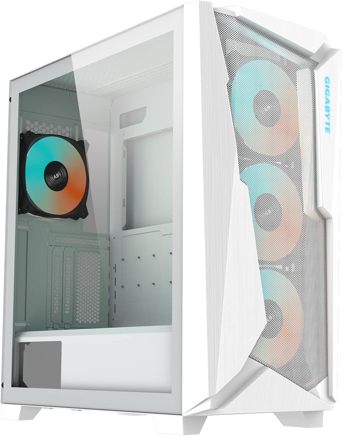 GIGABYTE C301 Glass White – White Mid Tower PC Gaming Case, Tempered Glass, USB Type-C, 4X ARBG Fans Included (GB-C301GW) GIGABYTE C301 Glass White – White Mid Tower PC Gaming Case, Tempered Glass, USB Type-C, 4X ARBG Fans Included (GB-C301GW)