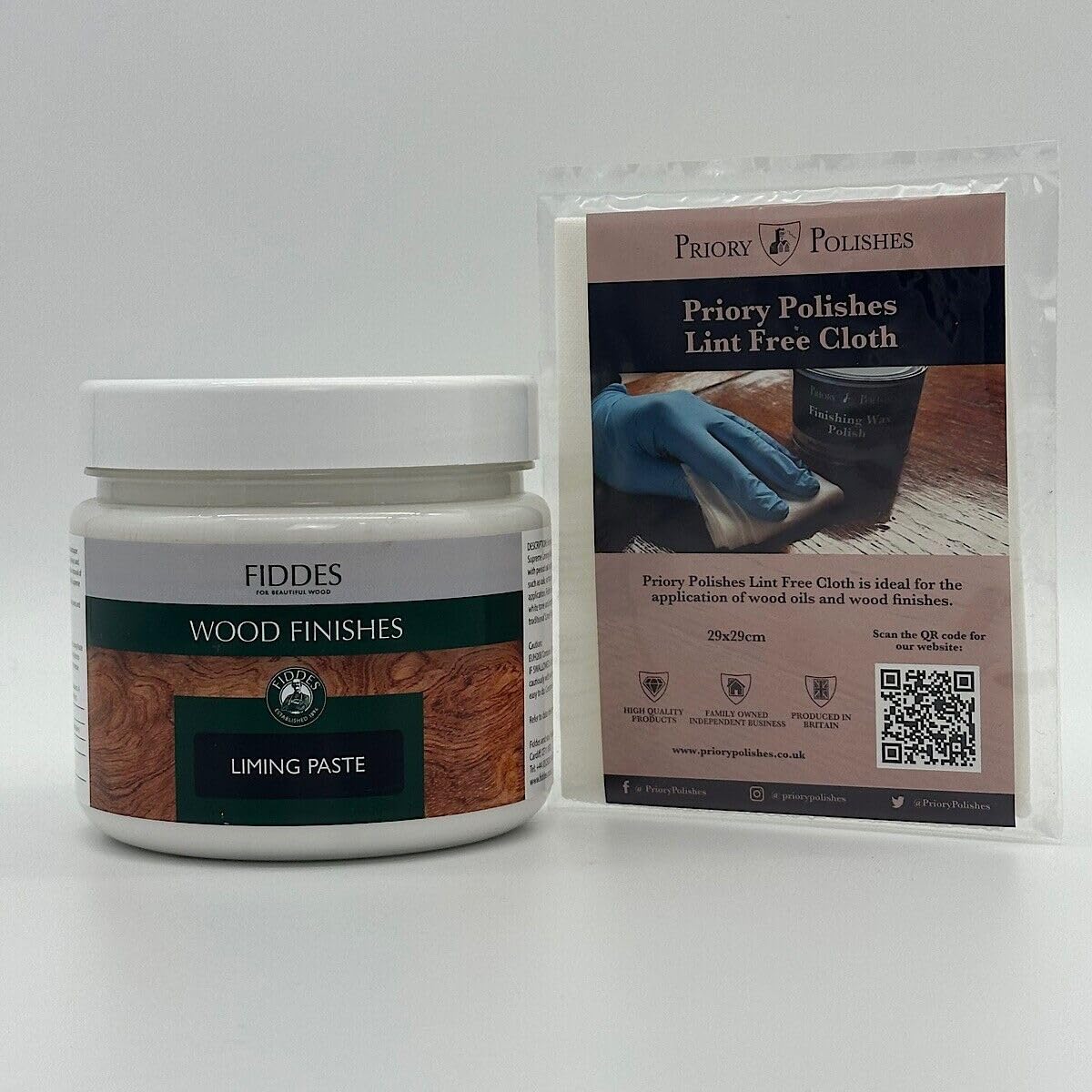 Priory Polishes White Fiddes Liming Paste - 1Kg + Free Priory Polishes© Lint Free Cloth