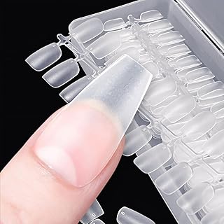 COLORBIRD ネイルチップ 超薄 ショート クリア サンディング 自然なフィット感 つけ爪 (バレリーナM, 300pcs)