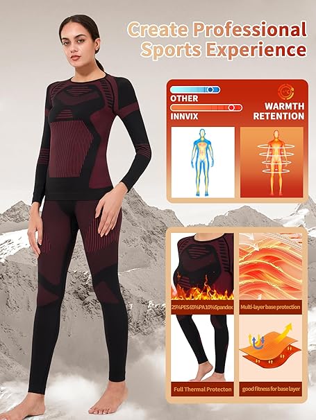 Ski Base Layers For Women Women's Thermal Underwear Set