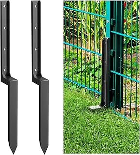 Heavy Duty Fence Post Repair Kit - 2-4-6-8 Pack, Thicker Post Anchor Stakes, Black