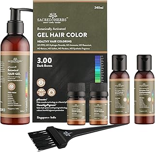 SACRED HERBS Ammonia &amp; PPD Free Organic Gel Hair Color | pH Neutral | Long Lasting Colour with 100% Grey Coverage | Condit...