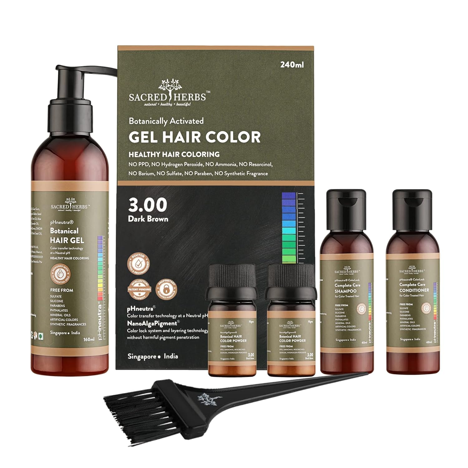 SACRED HERBS Ammonia & PPD Free Organic Gel Hair Color | pH Neutral | Long Lasting Colour with 100% Grey Coverage | Condit...
