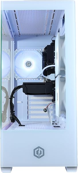 CyberpowerPC Wyvern Gaming PC - Intel Core i5-12400F, Nvidia RTX 5060 8GB, 16GB RAM, 1TB NVMe SSD, 650W 80+ PSU, Wi-FI, Windows 11, Prism Panoramic RGB White - 3
