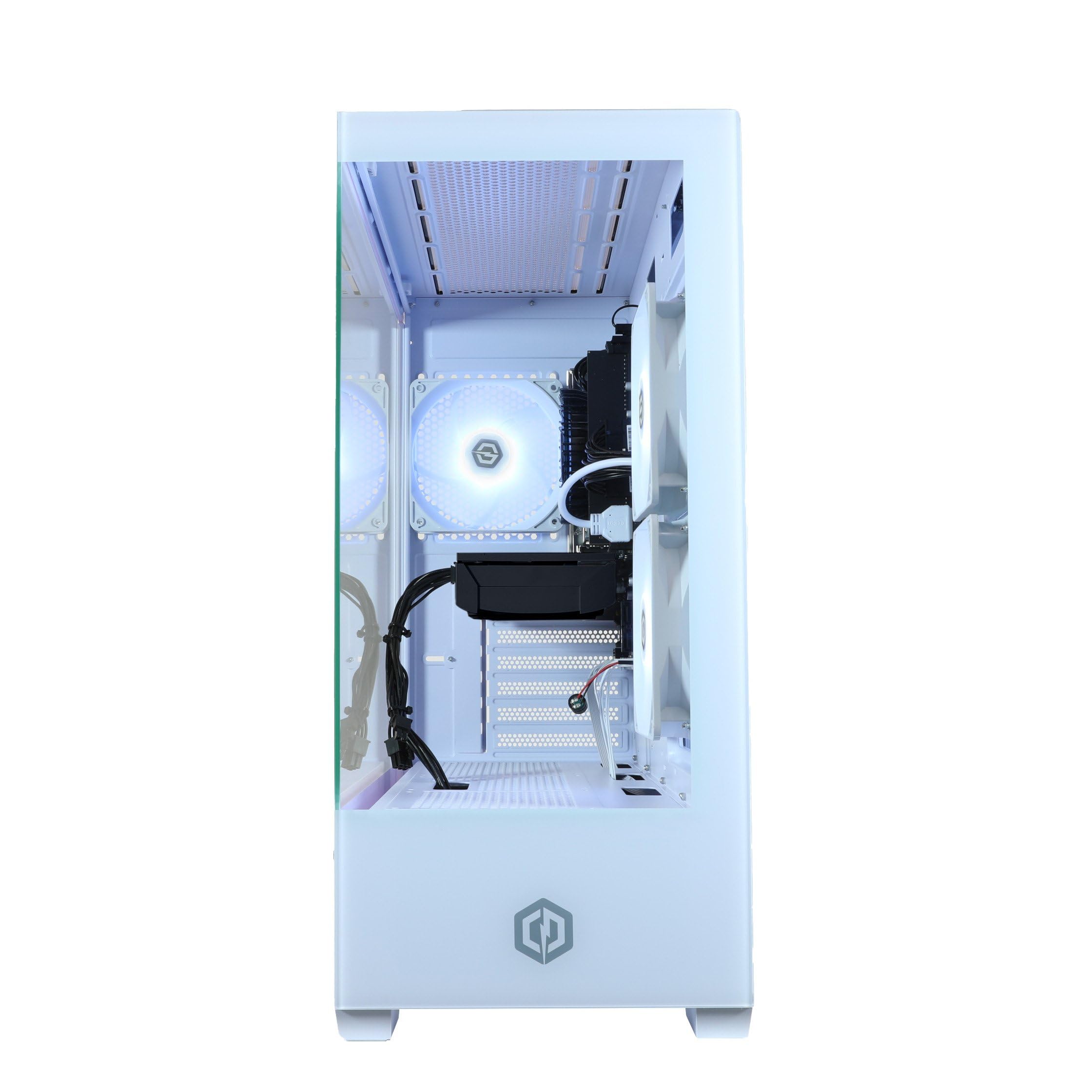 CyberPowerPC Wyvern Gaming PC - Intel Core i5 12400F, Nvidia RTX 5060, 16GB RAM, 1TB NVMe SSD, 650W PSU, Wi-Fi, Windows 11, Prism Panoramic White