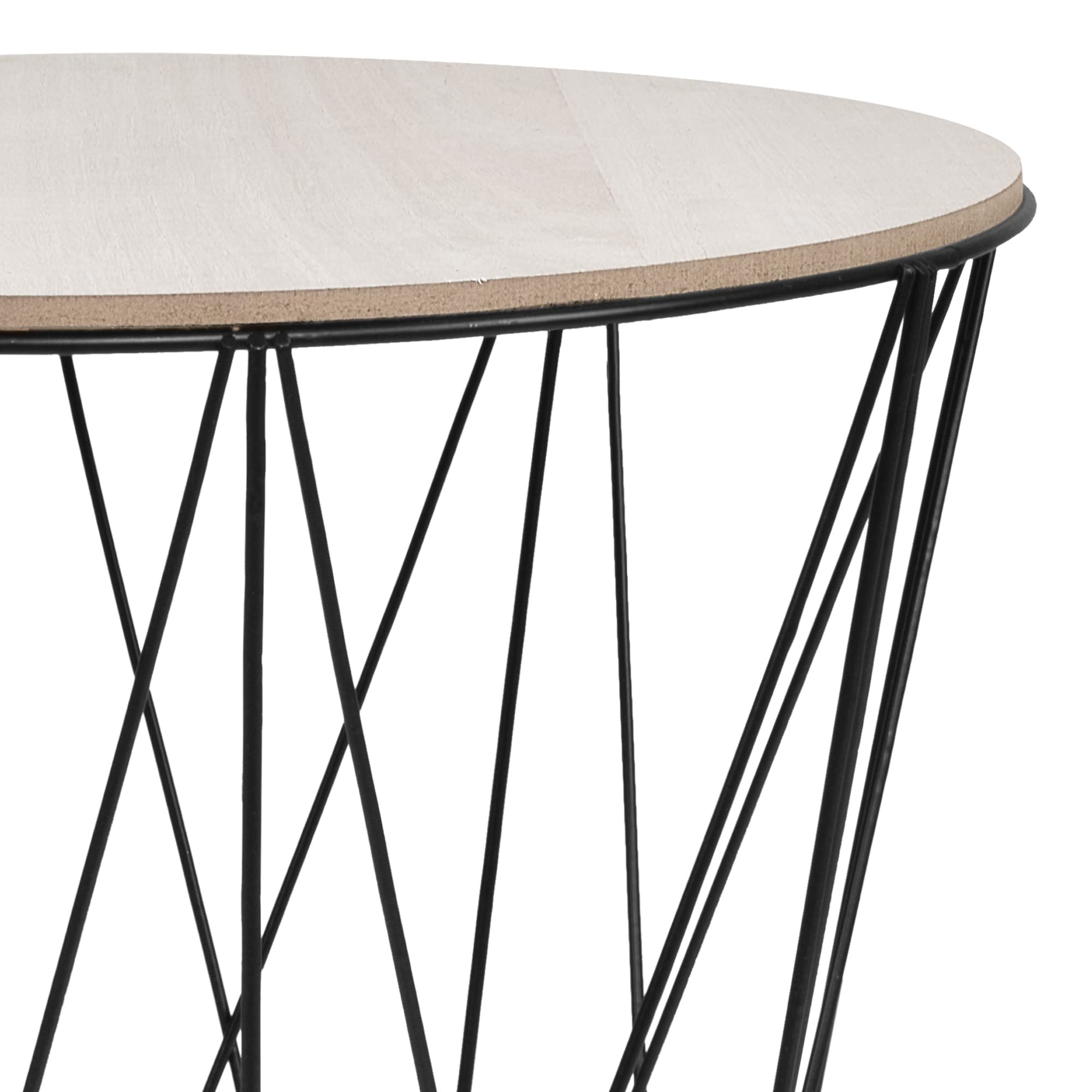 Tavolini Da Caffè Rotondi SPRINGOS - Set Di 3 In Metallo E MDF, Moderni E Versatili