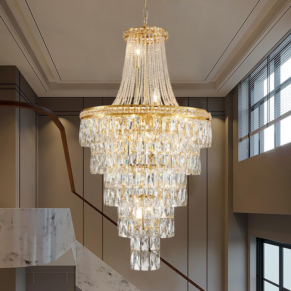 FRENCH EMPIRE CRYSTAL CHANDELIER LIGHTING 6FT TALL! - PERFECT FOR AN ...