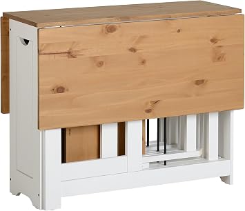 Seconique Santos Butterfly Dining Set in White/Distressed Waxed Pine