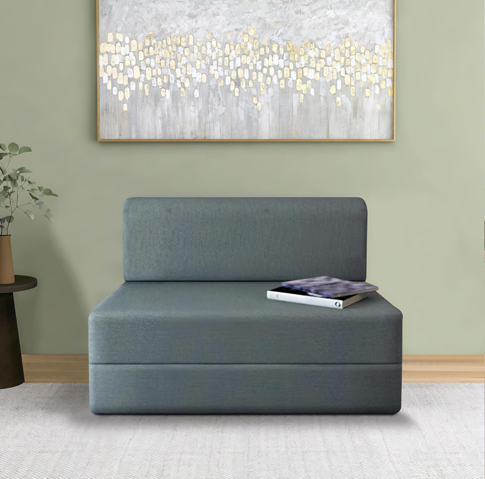 NUVOLE 3-in-1 Folding Sofa Cum Bed, Convertible Floor Sofa Cum Bed, Multipurpose Lounger for Work or Relaxation, Portable Guest Bed (Grey)-image-5