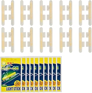 QualyQualy Clip-On Fishing Glow Sticks for Pole, Fishing Rod Tip Light Fishing Pole Light Sticks Bulk Kit 100 Pcs 20 Pcs