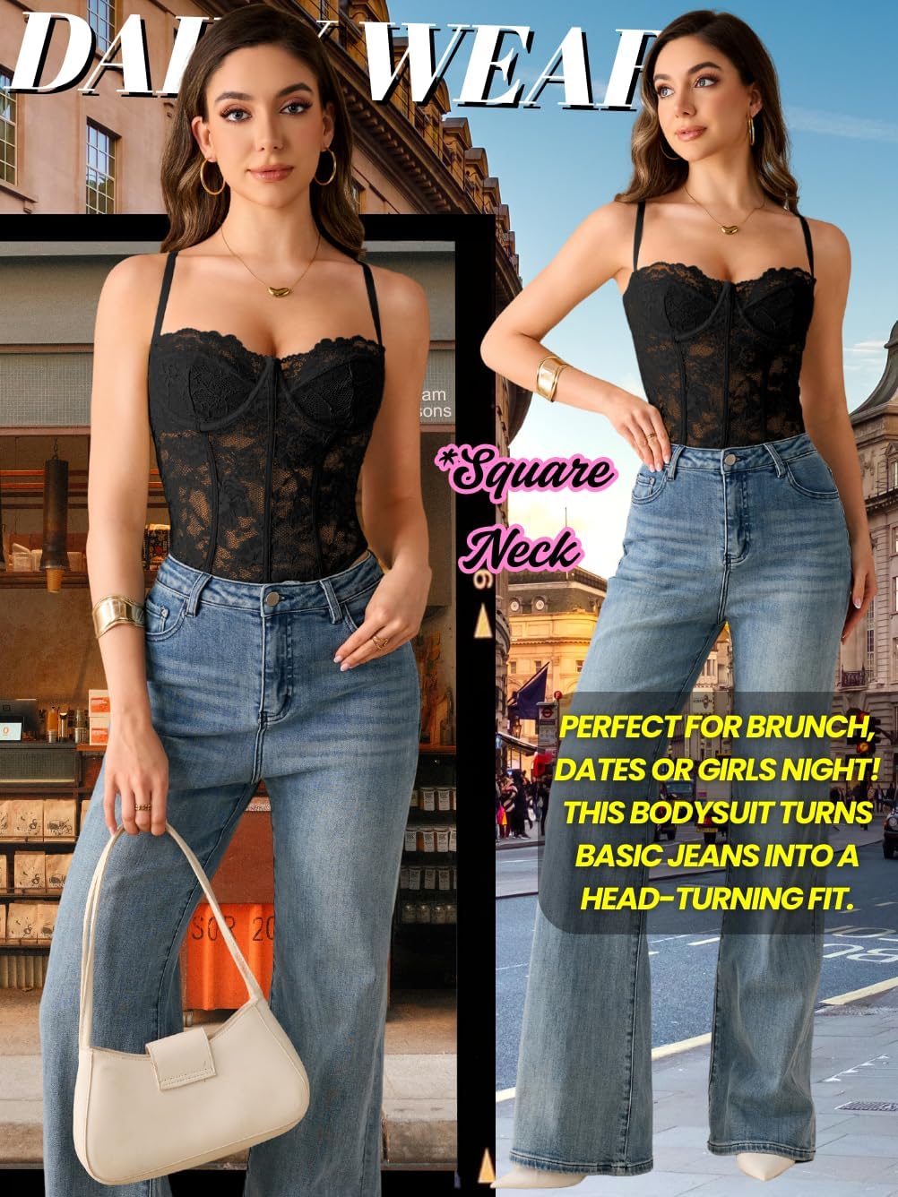 ShawGobow Lace Corset Bodysuit,Sheer Lingerie Tops For Women Going Out,Sexy Body Suit Concert Nightclub Boudoir