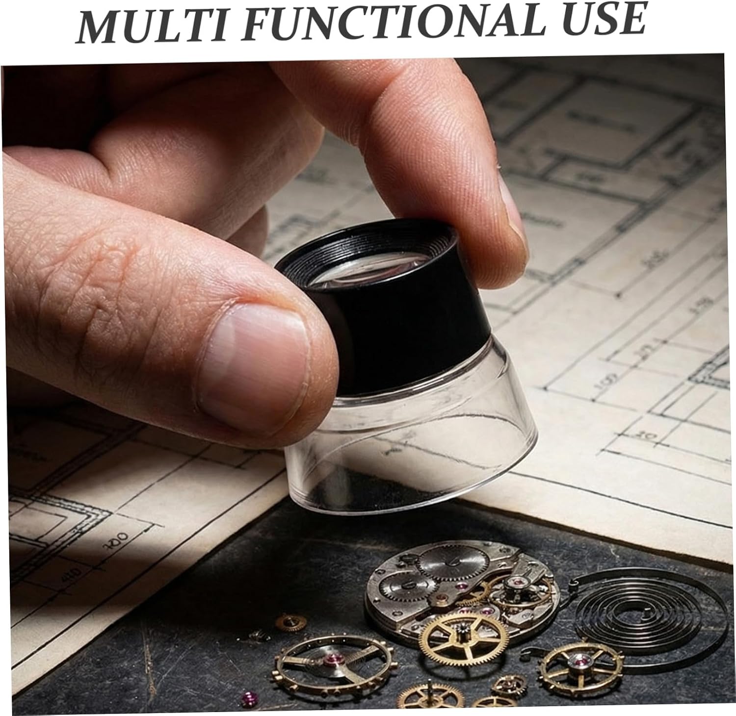 Mobestech 8pcs Jewelry Loupe Magnifier Set with 10x High Magnification and Premium Optical Glass, Cylindrical Design Made of Abs and Glass, for Detailed Jewelry Analysis and Stamp Inspection