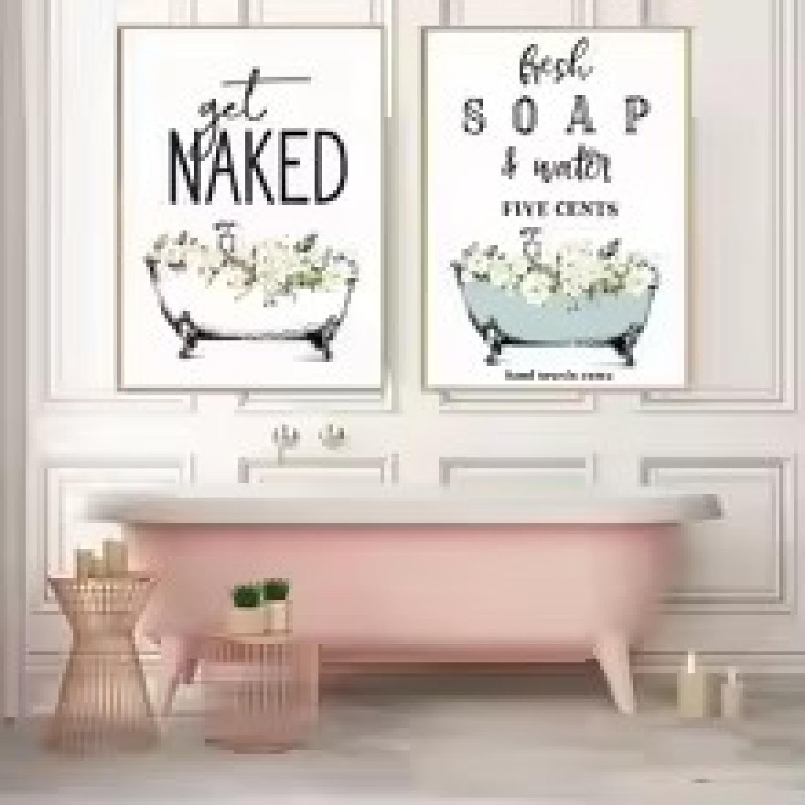 Bathroom art farmhouse wall decor original grand format de 70x90cm - 8